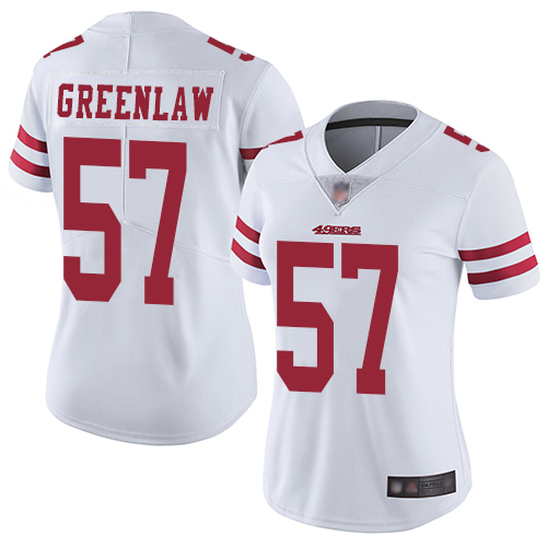 San Francisco 49ers Limited White Women Dre Greenlaw Road NFL Jersey #57 Vapor Untouchable